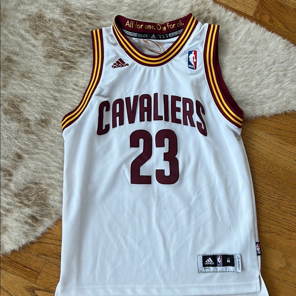 Adidas LeBron James Cavaliers White Basketball Jersey